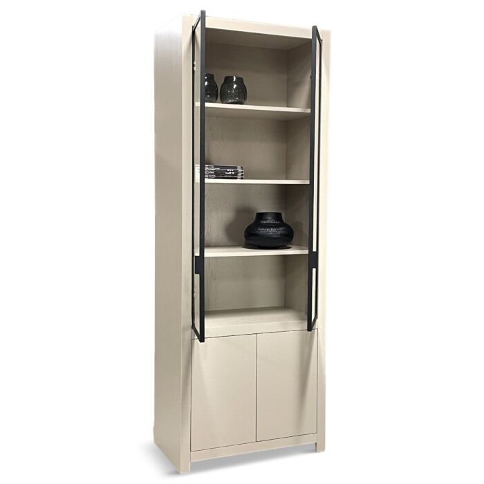 Vitrinekast Juwel 80cm 4 Vaks Taupe