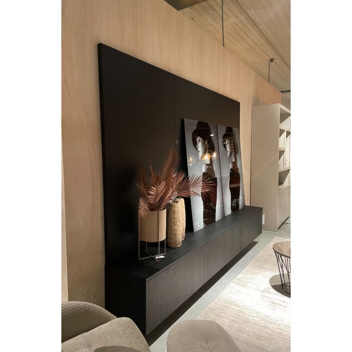 TV-wandmeubel Charm Cinewall 277cm Zwart