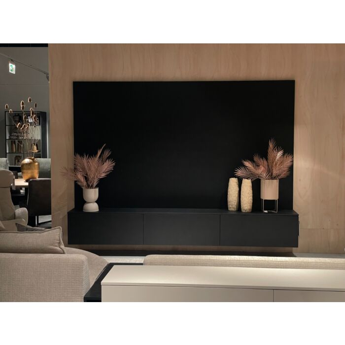 TV-wandmeubel Charm Cinewall 277cm Zwart