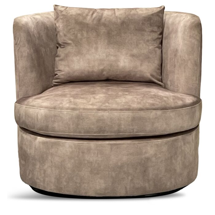 Draaibare Lounge Fauteuil Velours Taupe Desiree 