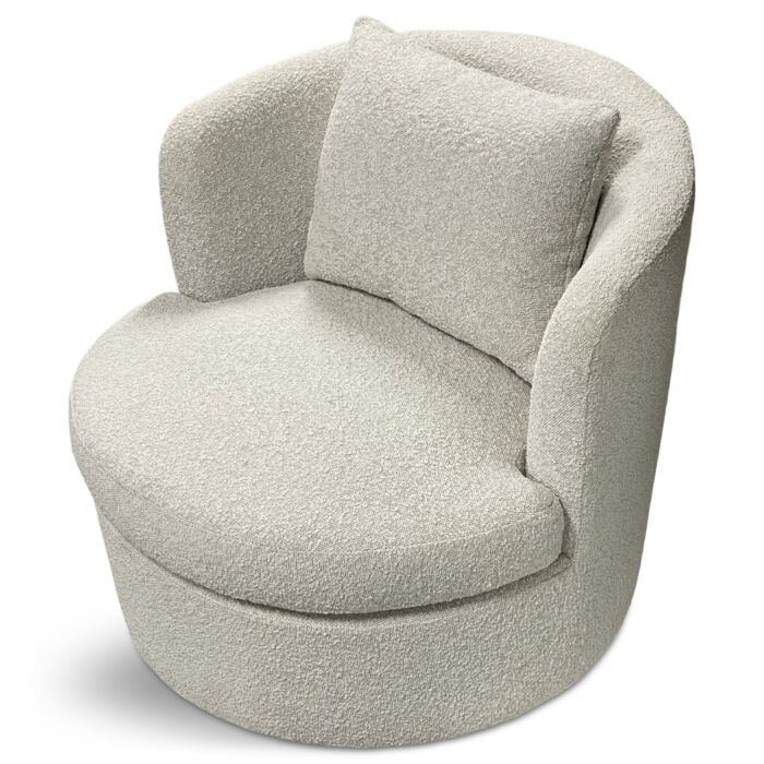 Draaibare Lounge Fauteuil Desiree Bouclé Beige