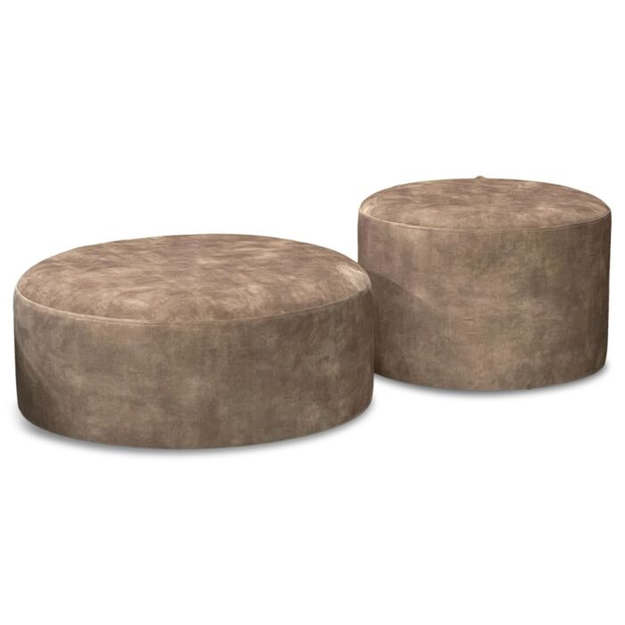 Hocker Mabel ø60 Velours Taupe