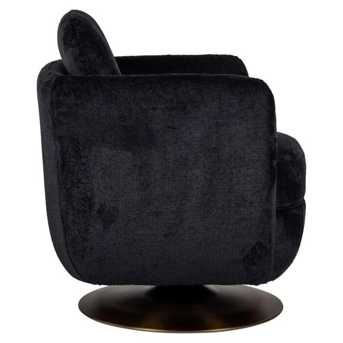 Draaifauteuil Turner black chenille