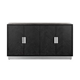 Richmond Interiors Dressoir Blackbone Silver 4-deuren Black Rustic