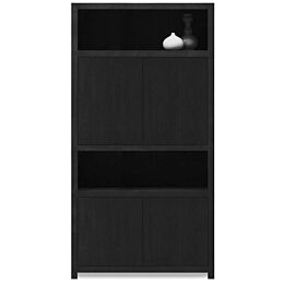 Boekenkast Diamond Zwart 120cm 2 Deurs